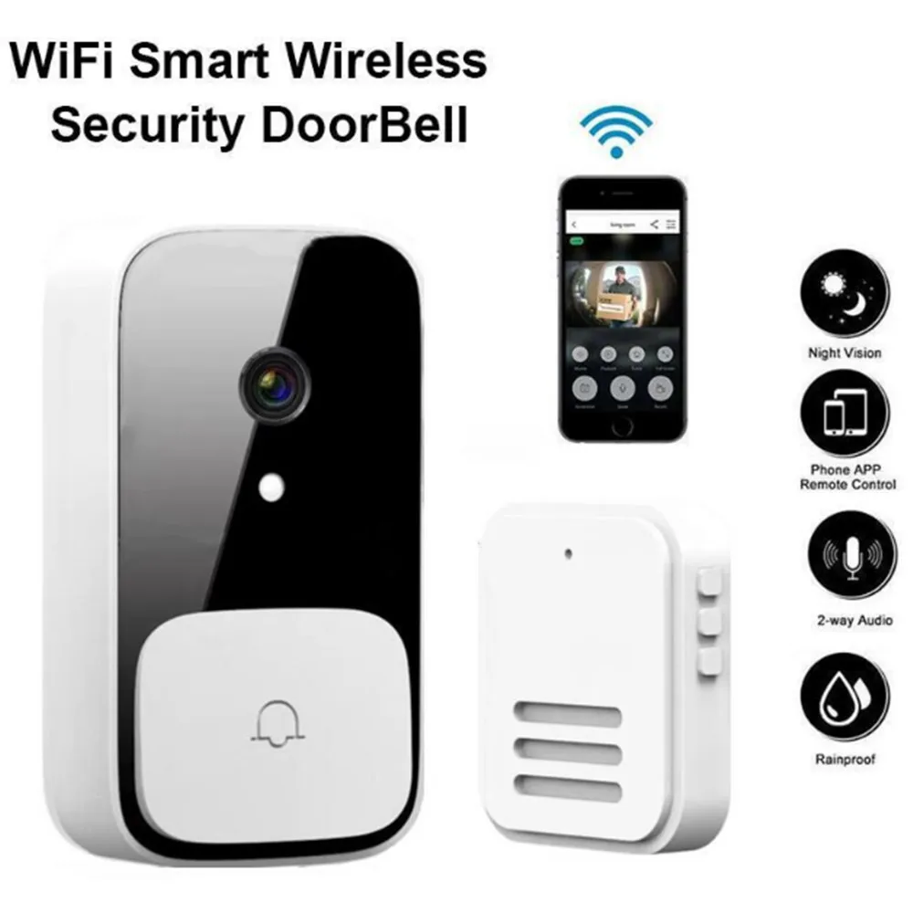 

Wireless Doorbell WiFi Outdoor HD Camera Security Door Bell Night Vision Video Intercom Voice Change For Home Monitor Door Phone