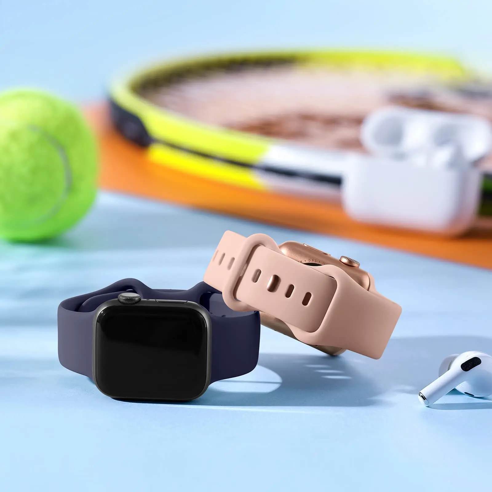 Double Fastener Strap for Apple Watch Band 45mm 49mm 44mm 42mm 41mm 40mm Sport Silicone Bracelet iWatch series 8 7 6 5 se Ultra