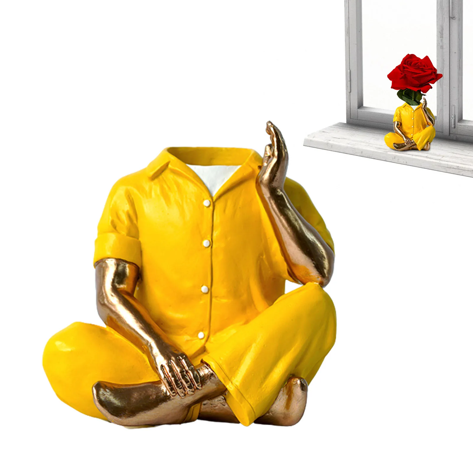 

Resin Vases For Decor Nordic Resin Vase Resin Planter Sculpture Novelty Flower Vases For Shelf Tabletop Bedroom Unique Men's