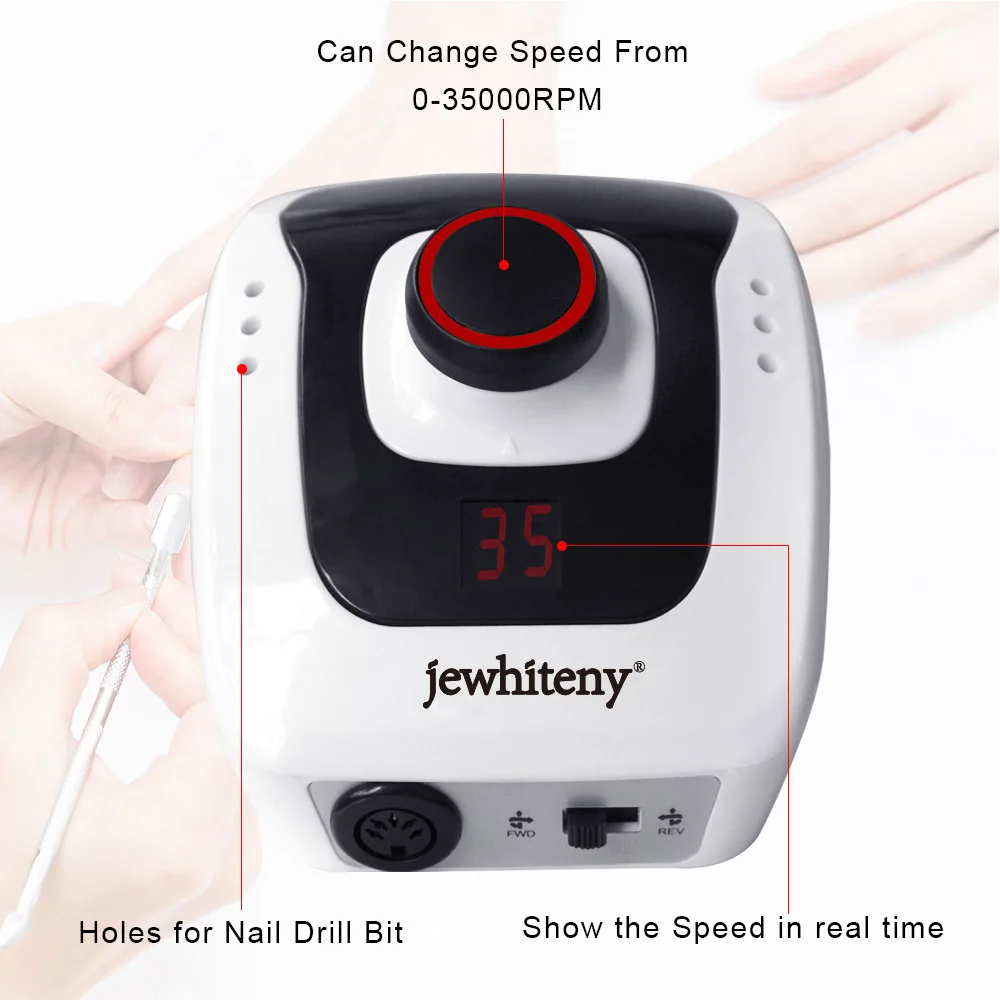 Electric Nail Drill Machine Tools 35000RPM 32W Acrylic File Cutter Manicure Pedicure Bits |