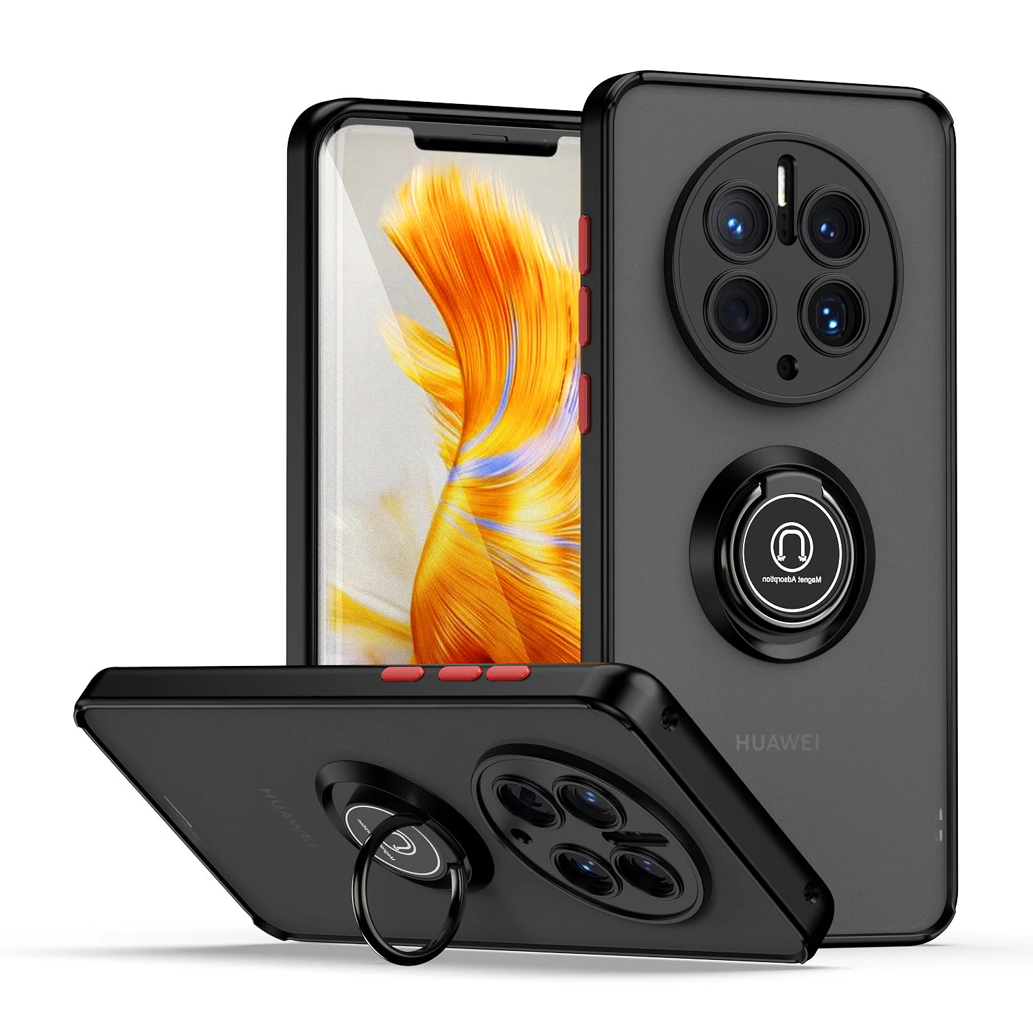 

Solid Ring Magnet Phone Case For Huawei mate 50 pro mate 40 pro mate 30 p30 pro p40 p50 pro Shcokproof Back Cover For Nova10 9 8