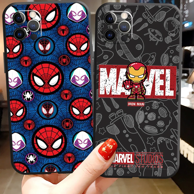 Marvel Iron Man Spiderman Phone Cases For iPhone 11 12 Pro MAX 6S 7 8 Plus XS MAX 12 13 Mini X XR SE 2020 Cases Funda