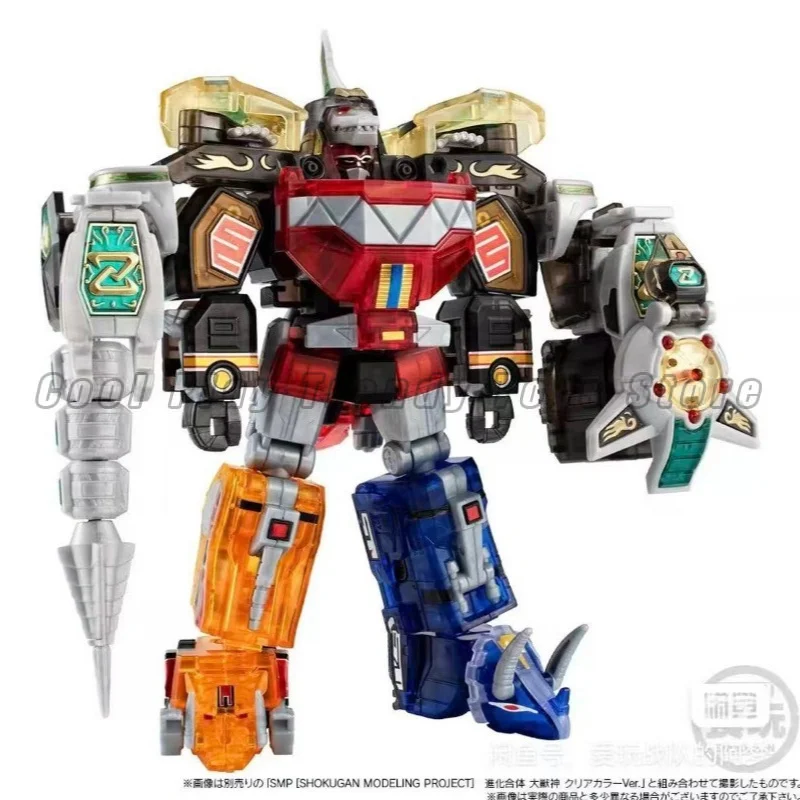 Фото В наличии: Оригинальная фигурка Bandai Mighty Morphin Power Rangers SMP SUPER MINIPLA DRAGONCAESAR Combine CLEAR COLOR, аниме-фигурка, игрушка №4