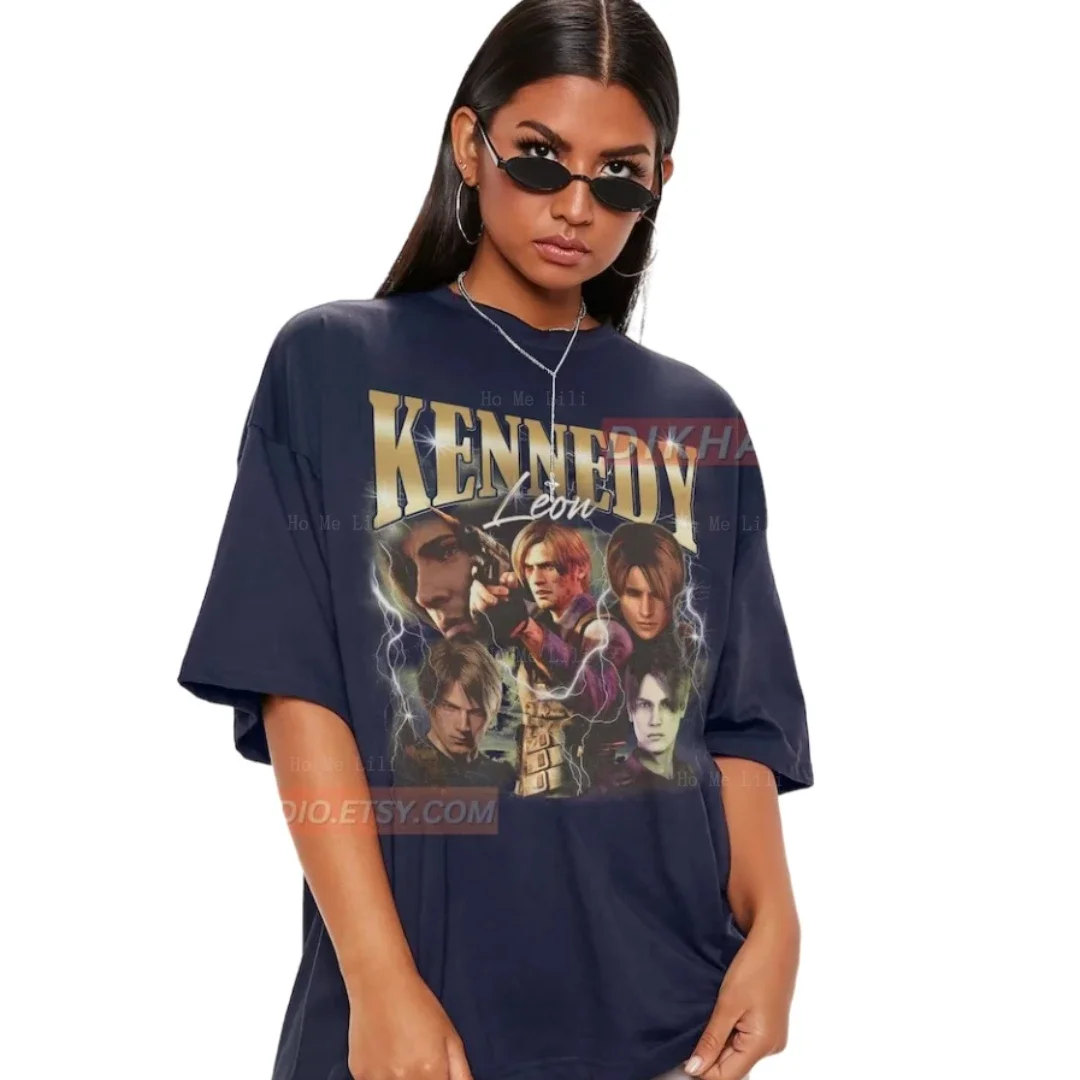 Ограниченная футболка Leon Vintage Leo S. Kennedy Residence Evil Horror Game Re4 большая мужская и женская