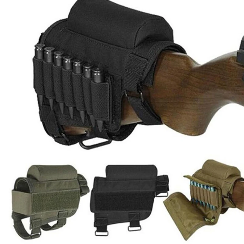

Adjustable Outdoor Tactical Butt Stock Rifle Cheek Rest Pouch Bullet Holder Nylon Riser Pad Ammo Cartridges Bag