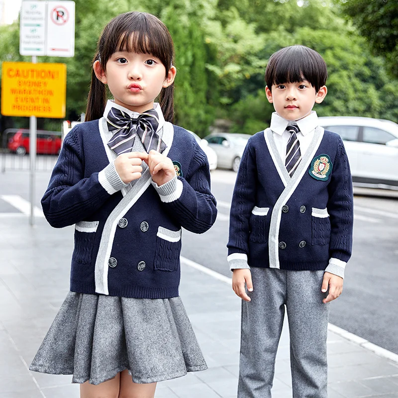 

Kindergarten uniforms, spring and autumn outfits, British style sweaters, boys and girls, school uniforms, primary korea