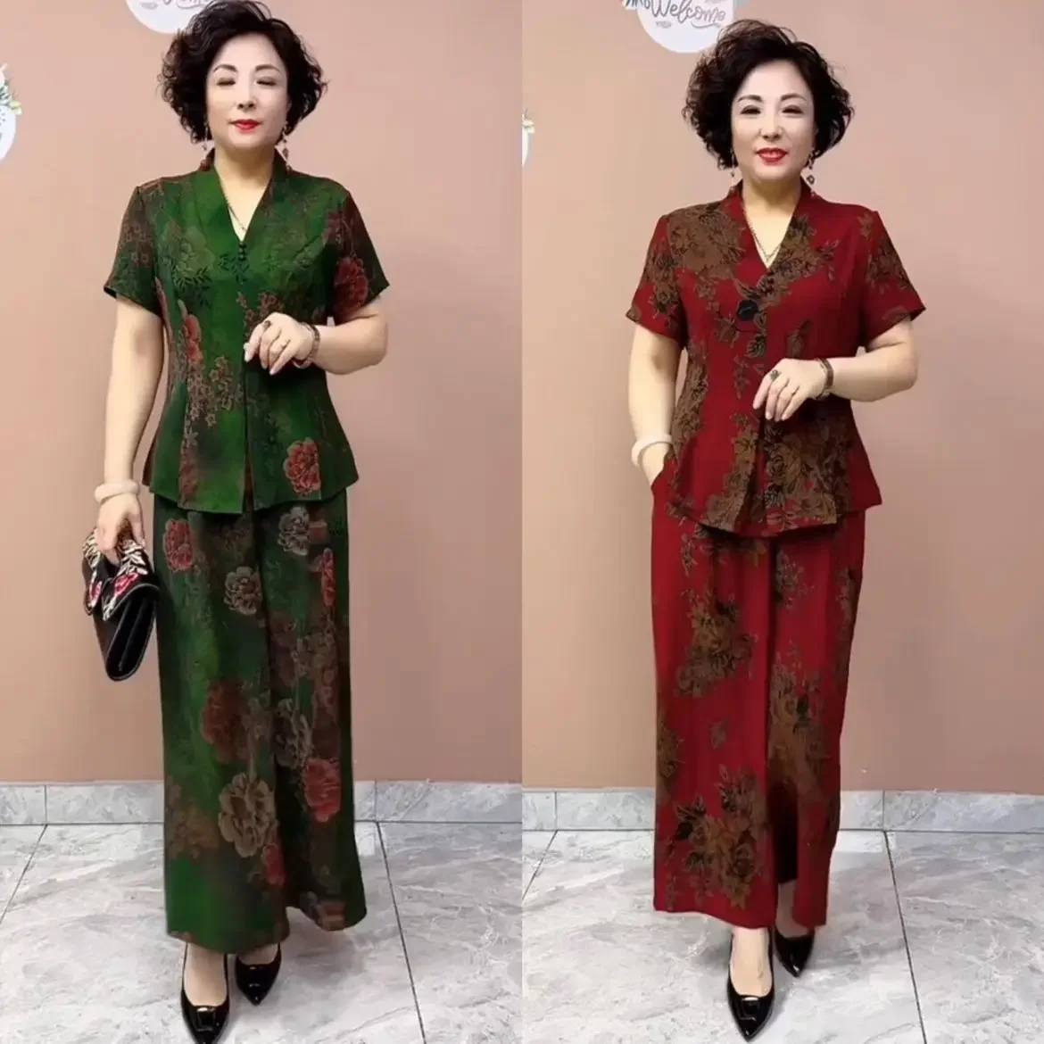 Лето 2024 года новый стиль элегантный топ-клеш для мам среднего и пожилого возраста