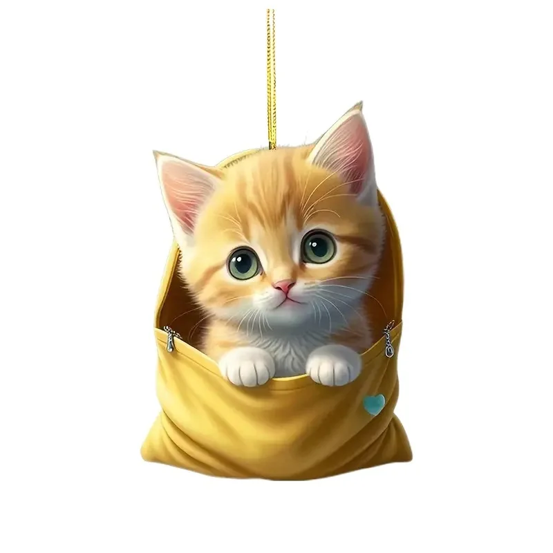 Новое поступление 2D планшет акриловая искусственная кошка в карманной сумке