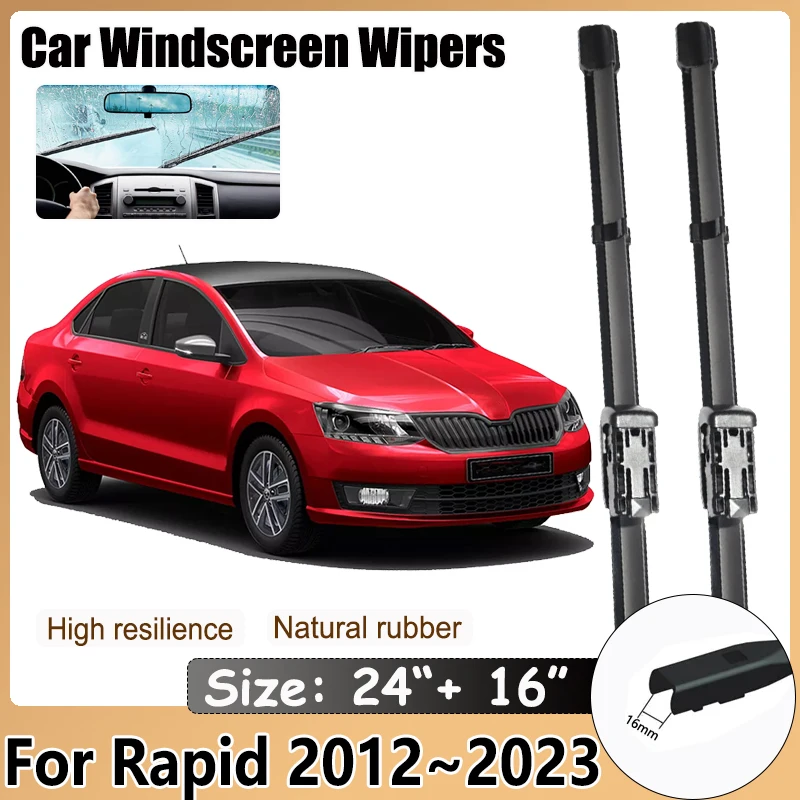 2x щетки стеклоочистителя для автомобиля Skoda Rapid NH1 NH2 NH3 2012 2013~2023 резиновые полоски