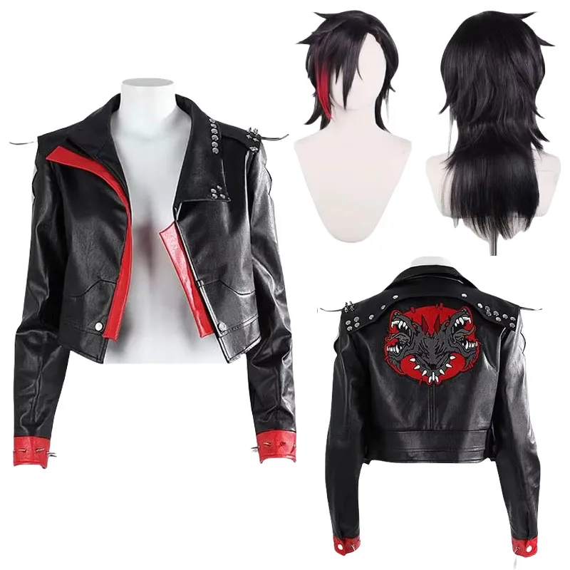 Arcane 2 Vi Косплей Костюм Парик Игра LOL Женское Черное Пальто Из Искусственной Кожи