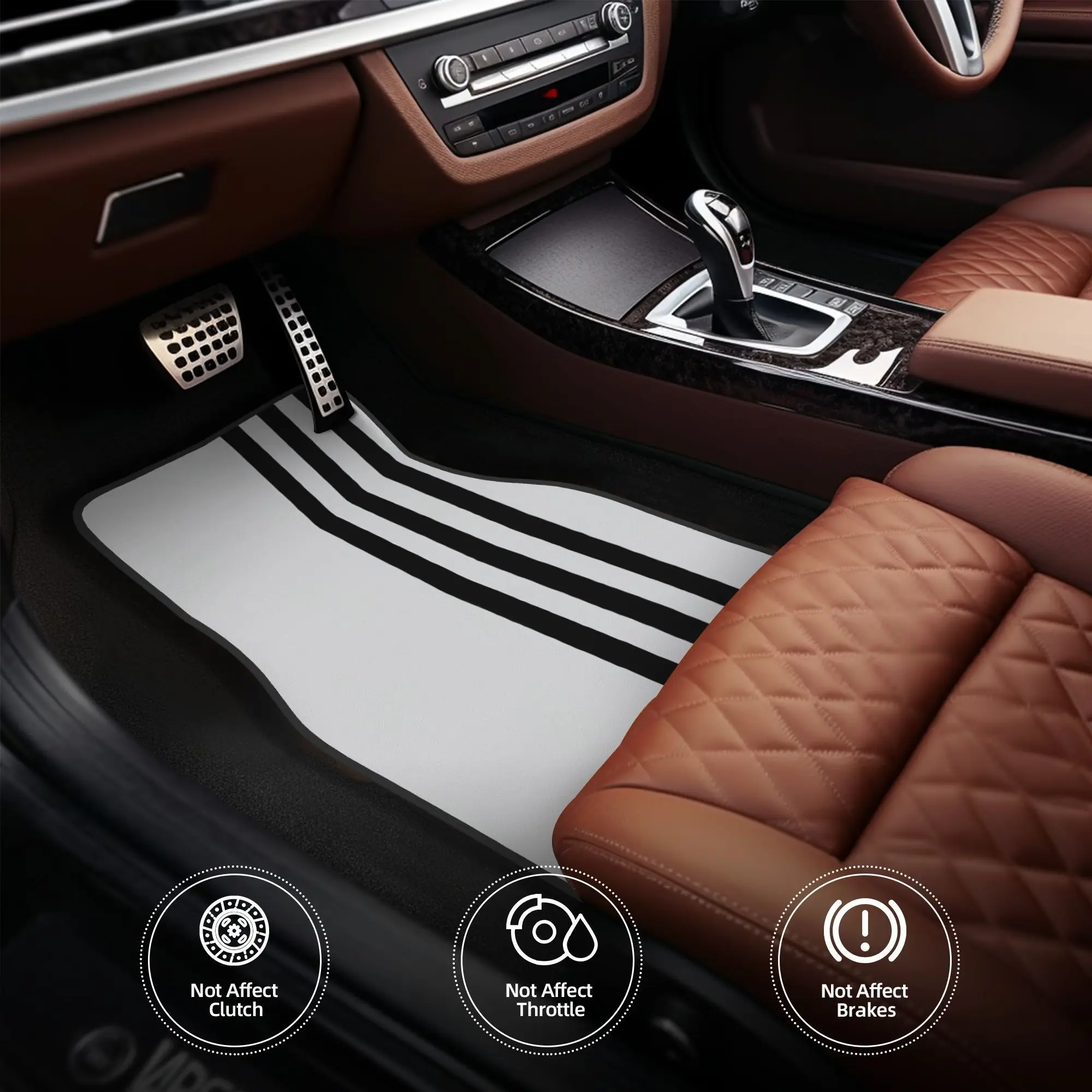 Фото Комплект из 4 автомобильных ковриков Zenta Stripe 04A, прочные, подходят для автомобилей, идеальный подарок, коврики для салона, забавные дизайны, на Хэллоуин и Рождество №1