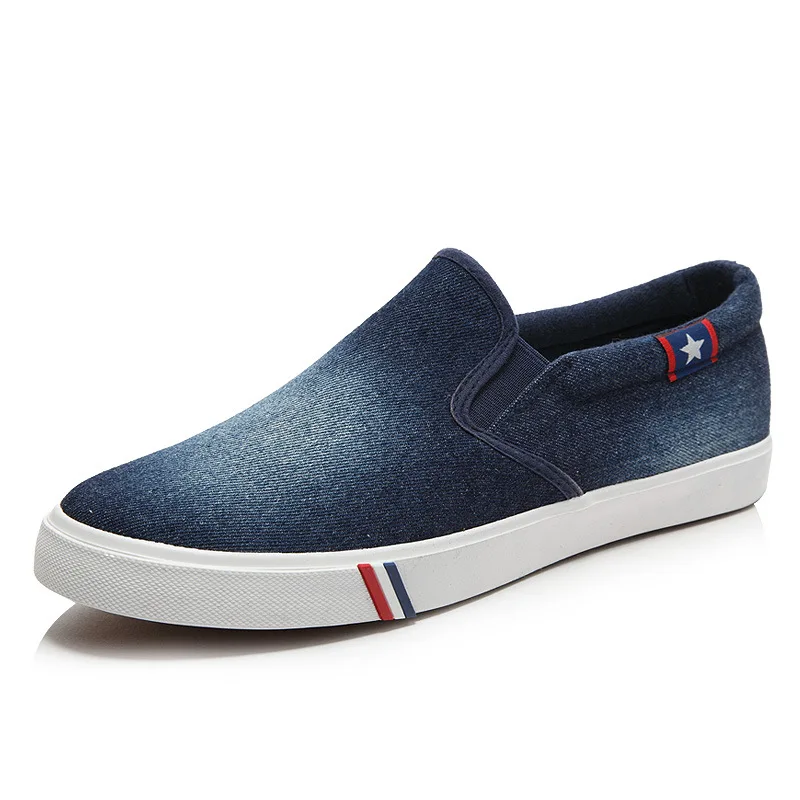 Denim Sneakers Mens Casual Shoes Summer Canvas Shoes Slip on male Flats Breathable Loafers Men Trainers Tenis