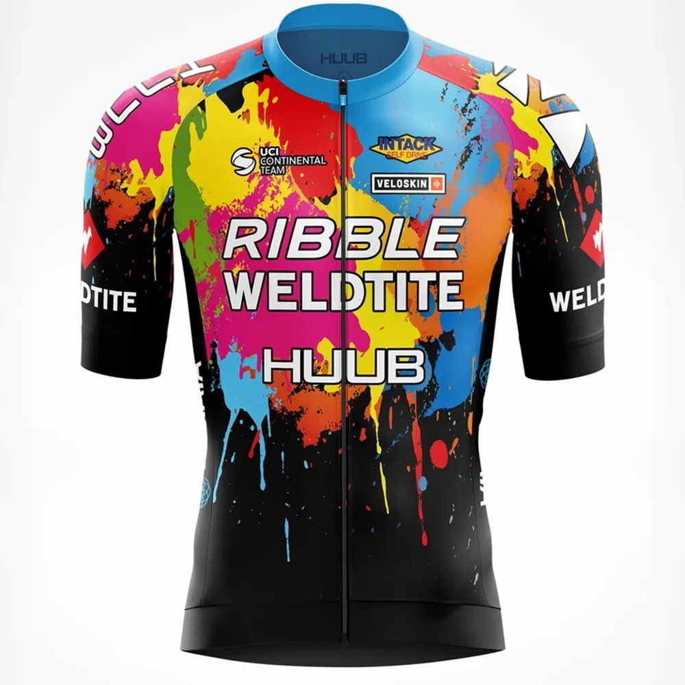 

New Ribble Weldtite Huub Cycling Jersey Summer High Quality Team Men Clothing Short Sleeve Quick Dry Maillot Ropa Ciclismo 2022