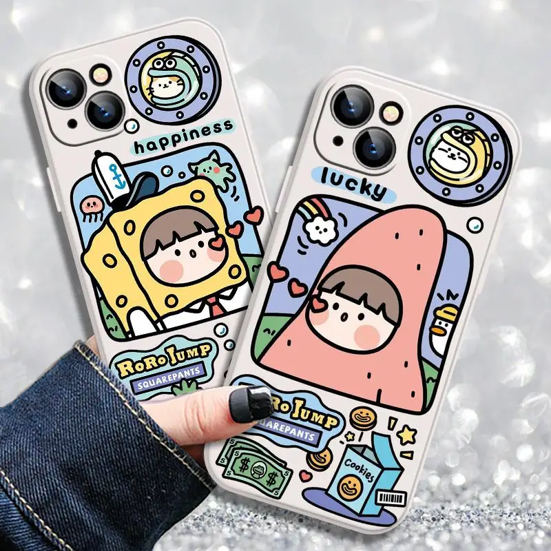 

Cartoon Couple Phone Case For iPhone 6s 7 7P Xr 11 6 6s 12 13 Max Pro Mini 8 Plus X Xs SE 2020 835e Cute PVC Leather Android