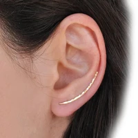 2pcs u hairpin shaped clip earrings stainless steel ear cuff piercing gold silver color charm for women earring tragus jewelry