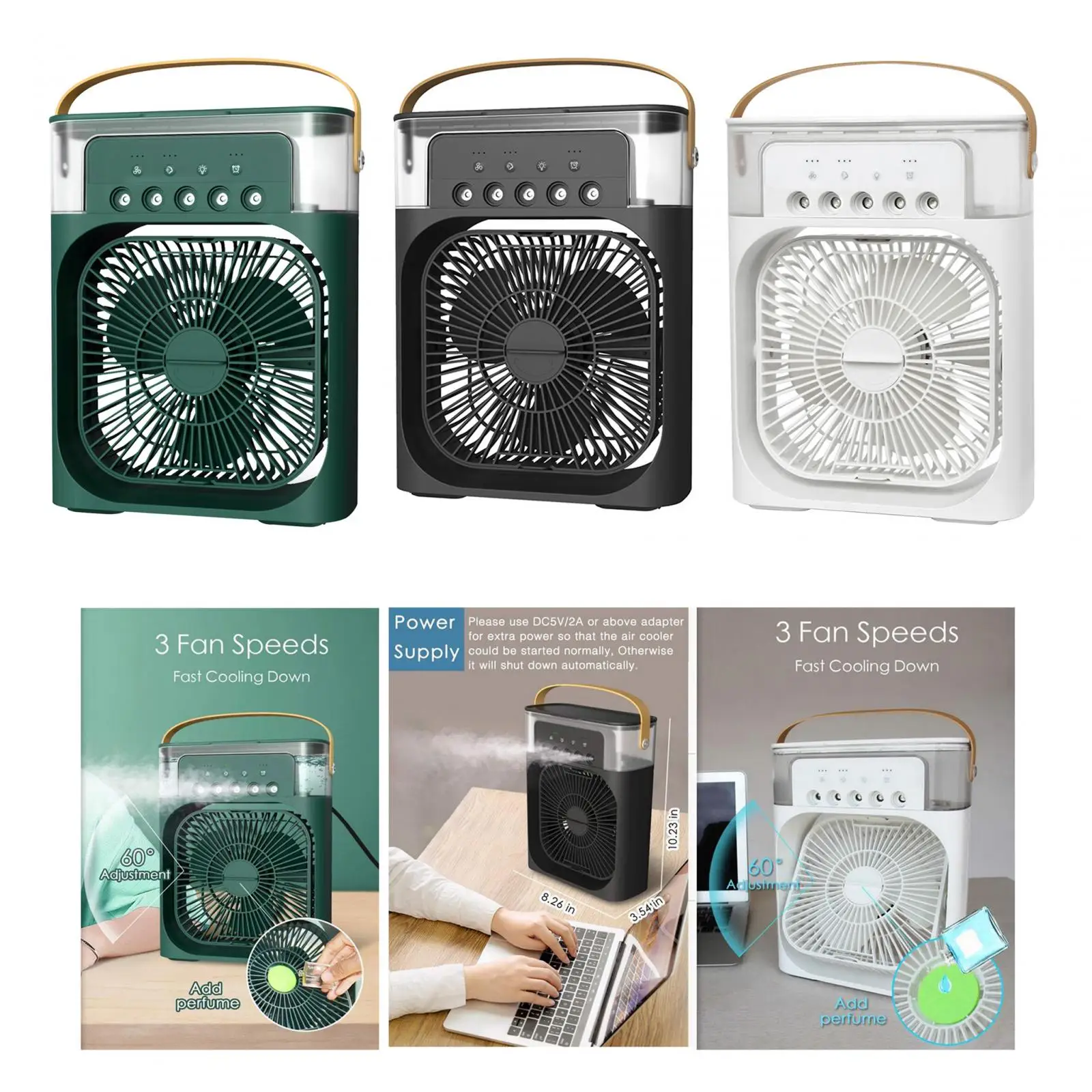 

Misting Fan 3 Winds Speeds Personal Fan Detachable Quiet Operate 600ml Tank Air Cooling Fan for Office Home Indoor Outdoor Women