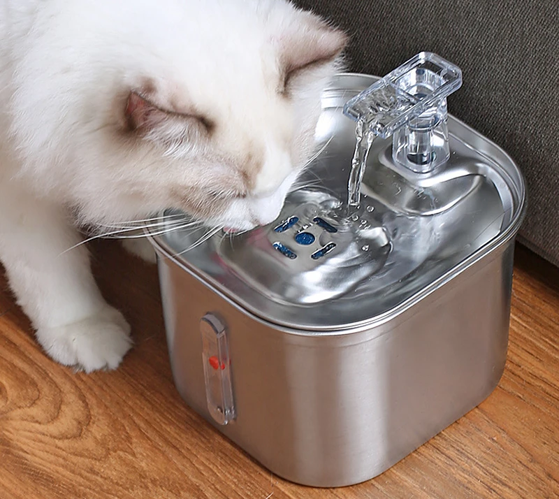 

Cat Water Fountain Stainless Steel Pets Waterer Automatic Dispensers Ultra Quiet Pump for Multiple Cats and Dogs Pet Supplies