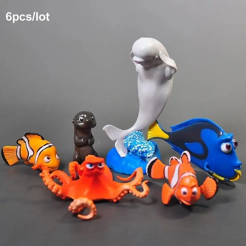

4-10cm 6Pcs/Set Disney Anime Finding Nemo Dory PVC Action Figure Toys Posture Model Collection Figurine Doll For Kids Gifts
