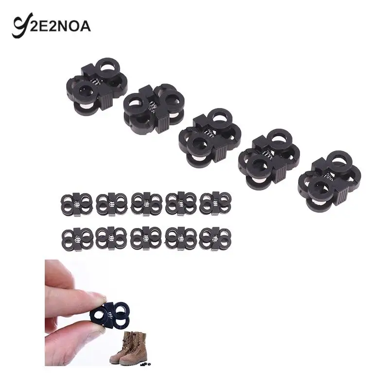 

10pcs Antiskid Shoelaces Buckle Rapid Shoes Tactical Elastic Shoelaces For Sneakers No Tie Shoelace Lazy Shoe Lace Buckle