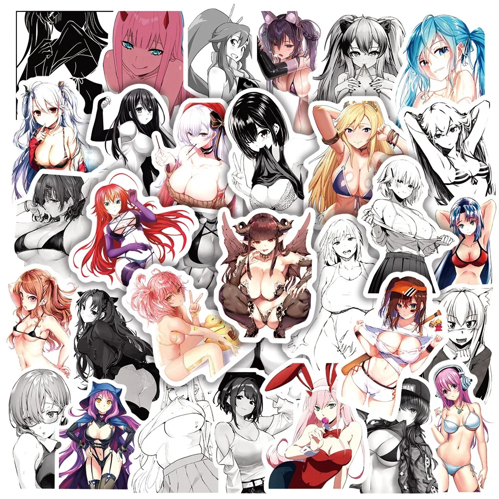 

10/50/100pcs Anime Hentai Sexy Waifu Pinup Girl Bunny Decal Stickers Graffiti Suitcase Laptop Car Sticker Adults Girls Otaku Toy