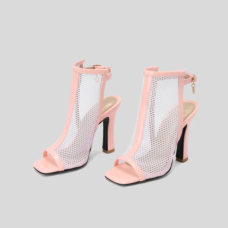 

Большой размер; Сандалии большого размера больших размеров для женщин и женщин; Сандалии с квадратным носком на высоком каблуке; Сетчатый дизайн; Воздухопроницаемость