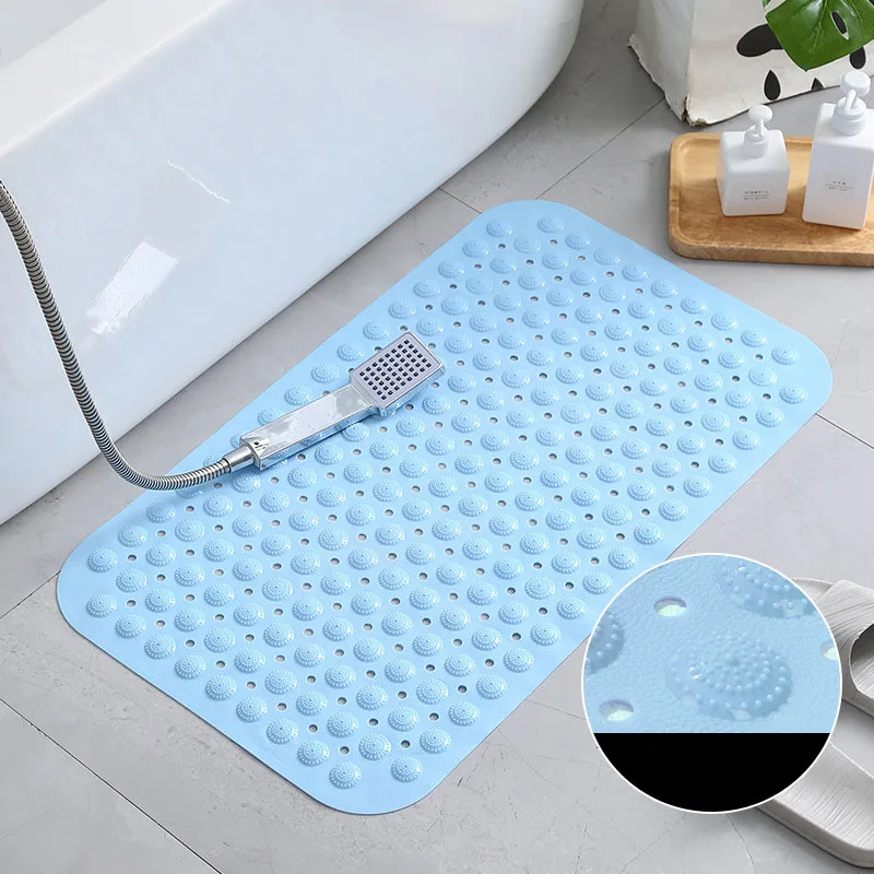 

Older Pregnant Woman Child Safe Shower Mat PVC Non-Slip Easy To Clean Bath Mat with Suction Cup Drain Hole Home Bathroom Mat