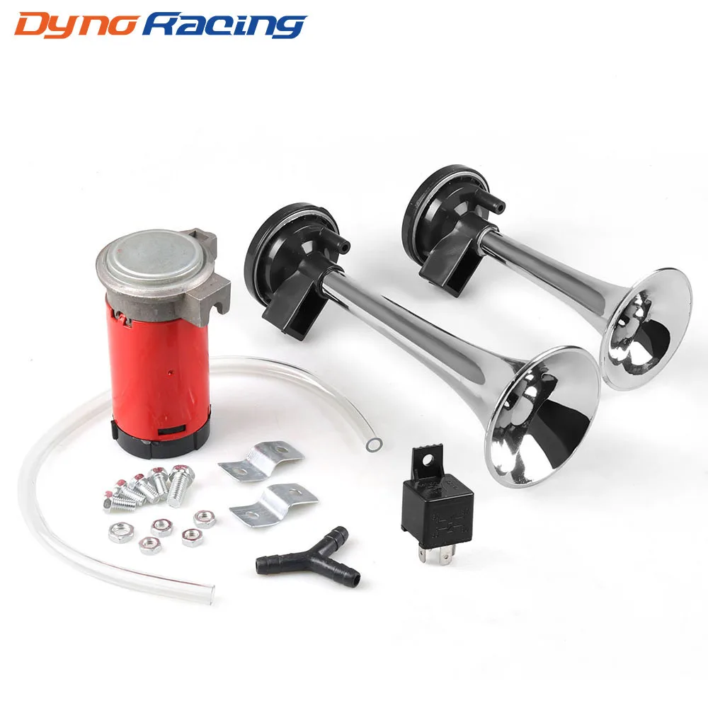 

Универсальный громкий автомобильный воздушный звуковой сигнал 115 дБ с реле 12 В 450 Герц, двойной компрессор для труб Bocina для грузовиков, автомобилей, автомобилей, сверхгромкий