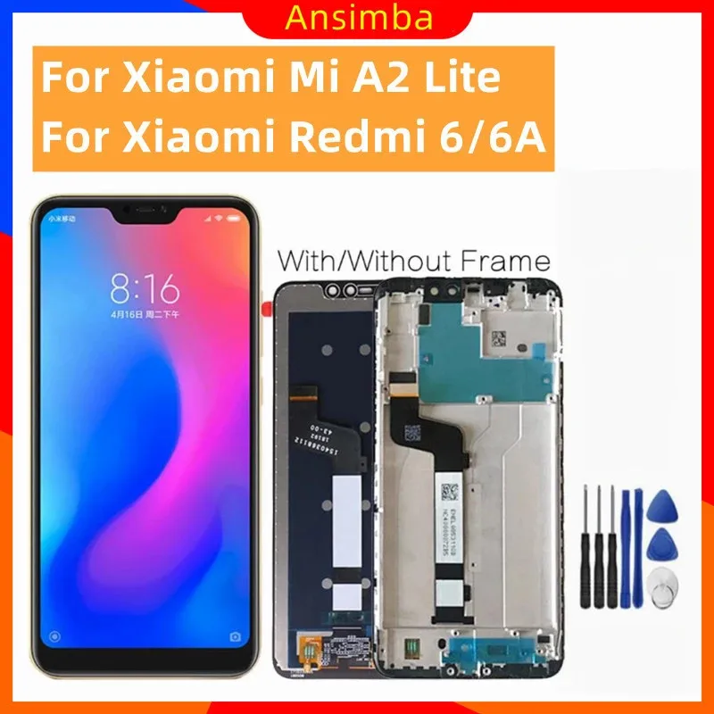 

LCD Display For Xiaomi Redmi 6/6A 6Pro/A2lite LCD Display Screen Touch Screen Digitizer Assembly Replace Part With Frame