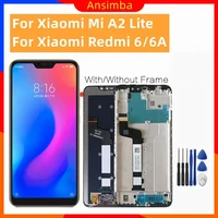 lcd display for xiaomi redmi 66a 6proa2lite lcd display screen touch screen digitizer assembly replace part with frame