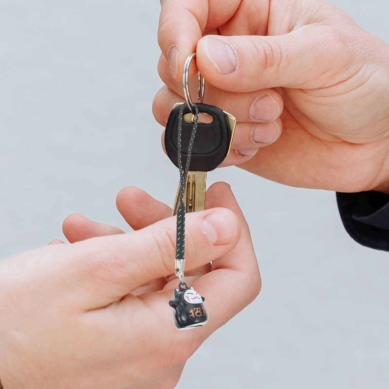 

20 Pcs Variety Lucky Cat Brass Bell Car Key Fob Japanese Keychain Copper Hanging Decor