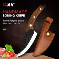 wak stainless steel kitchen butcher knife chef cleaver bone handmade full tang curved rosewood handle