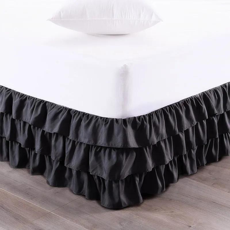 Трехслойная юбка в стиле водопада эластичная облегающая кровати с оборками