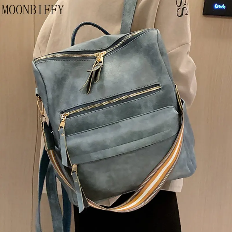 

Дизайнерский вместительный рюкзак для женщин, кожаный дорожный Многофункциональный ранец на плечо, модная школьная сумка, 2022