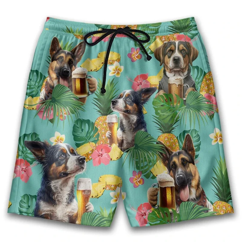 Пивная собака Графические короткие брюки для мужчин спиртовые животные 3D