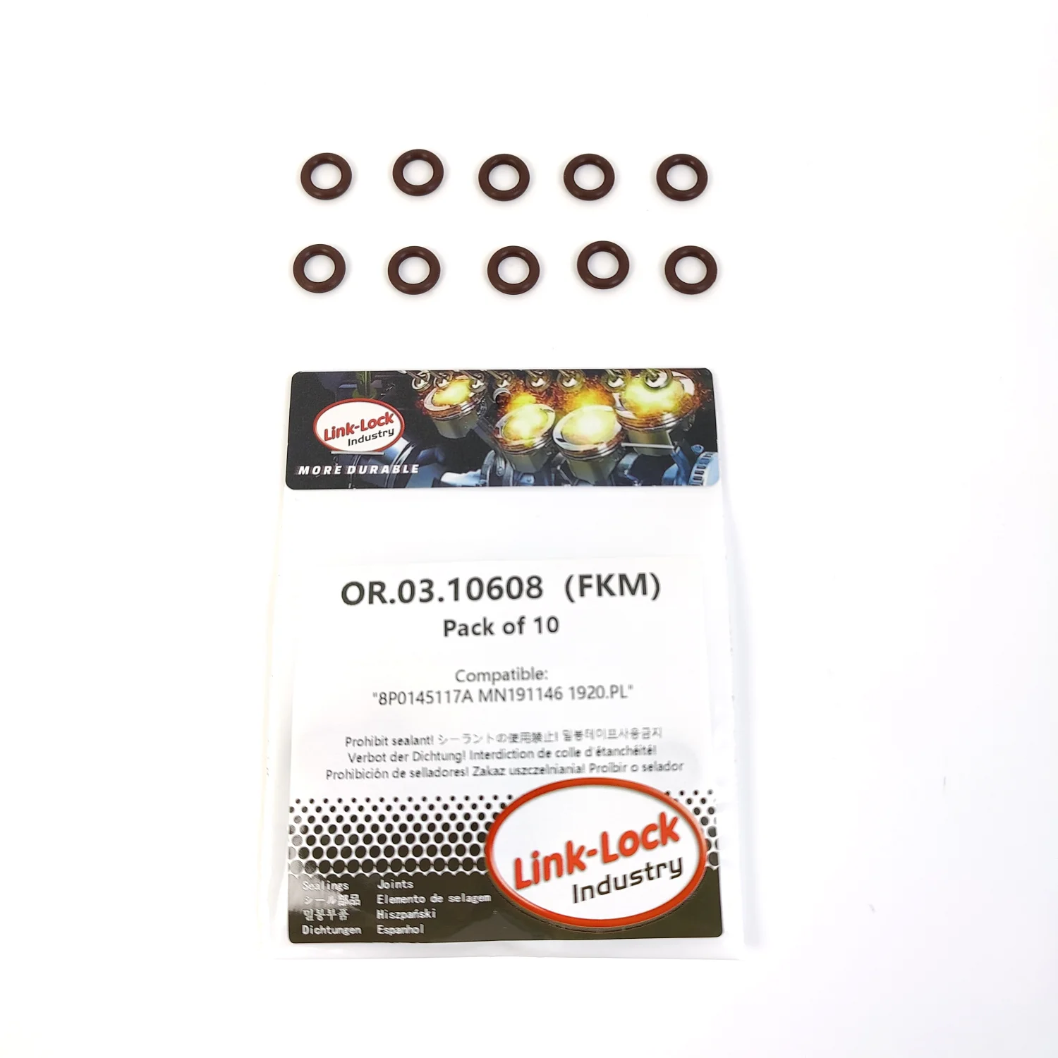 

Комплект уплотнительных колец FKM Viton (10 шт.) для турбонагнетателя, артикулы: OR.03.10608, 8P0145117A, MN191146, 1920.PL, для Audi, VW, CITROËN