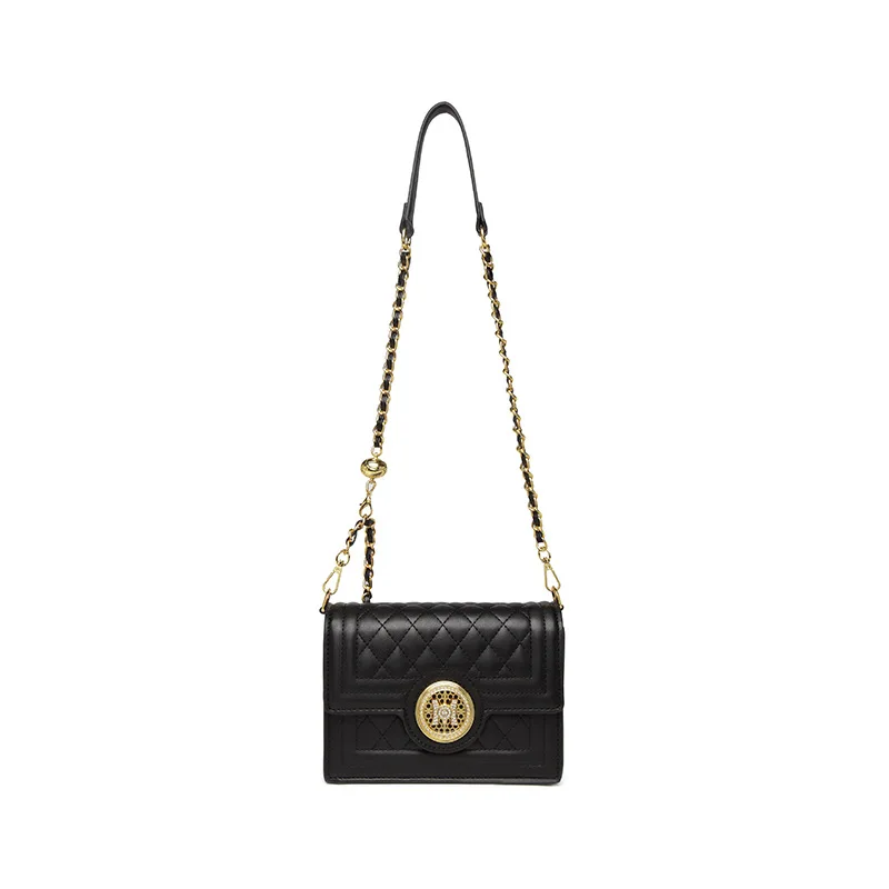 Classic Brand Designer Quilted PU Leather Crossbody Bags For Womens 2023 Simple Fashion Chain Shoulder Bag Lady Luxury Handbags