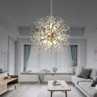 nordic dandelion chandelier for living room restaurant dining room led crystal g4 chandelier spherical ceiling pendant light