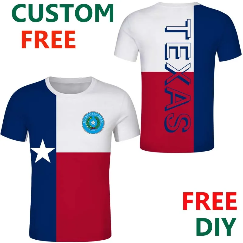 

TEXAS State Flag male t shirt Custom States t shirt Houston Dallas San Antonio Fort Wort men tshirt photo streetweare youth tops