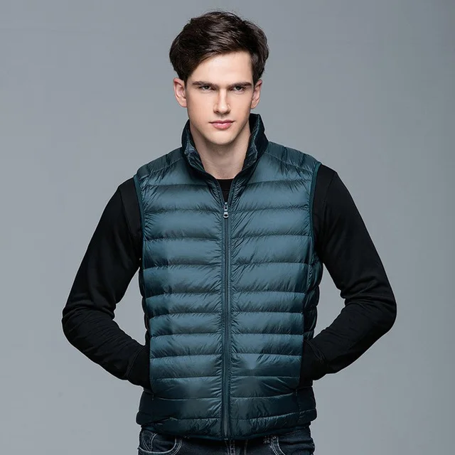Winter Men Duck Down Vest 2021 Coat Ultralight Sleeveless Puffer Vest Jacket Ultra Thin Warm Lightweight Down Jacket Waistcoat