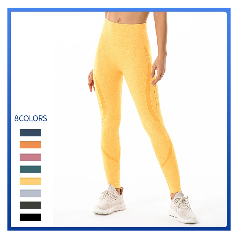

Women High Waist Hollow Yoga Leggings Seamless Stretch Sexy Push Up Leggins Fitness Exercise Breathable Workout Leggings