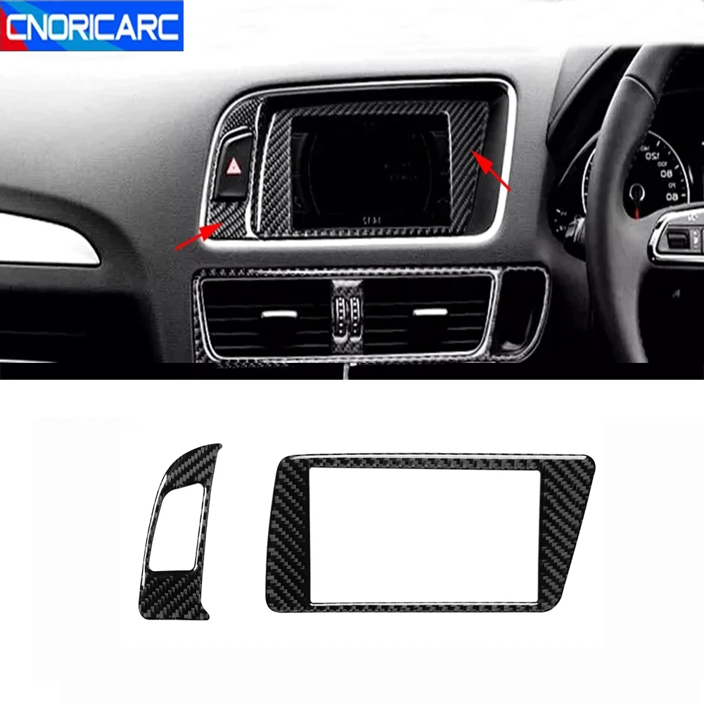 

Автомобильная центральная консоль из углеродного волокна, навигационная сигнальная лампа, рамка, декоративная накладка для Audi Q5 2010-2016, аксессуары для интерьера