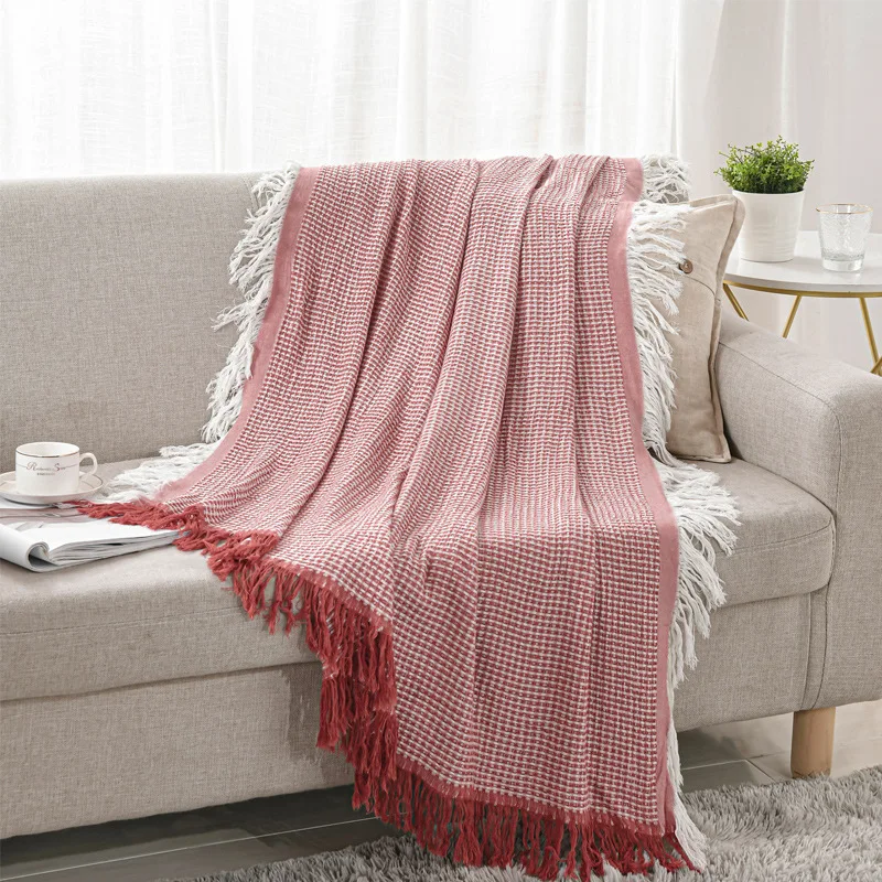 

Pure Red Blankets for Beds Sofa Cover and Throws Fringed Red Color Super Soft Family Large Blankets and Covers Warm