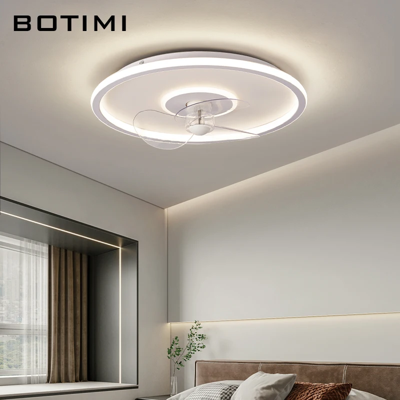Потолочный вентилятор BOTIMI 450 мм с регулируемой яркостью и подсветкой современный