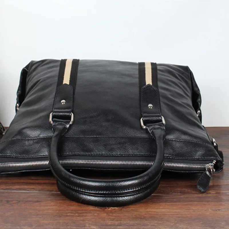Men Fashion Leather Briefcase Business Handbag Korean Style Shoulder Bag Portable Crossbody Bag Male High Capacity Laptop Bag