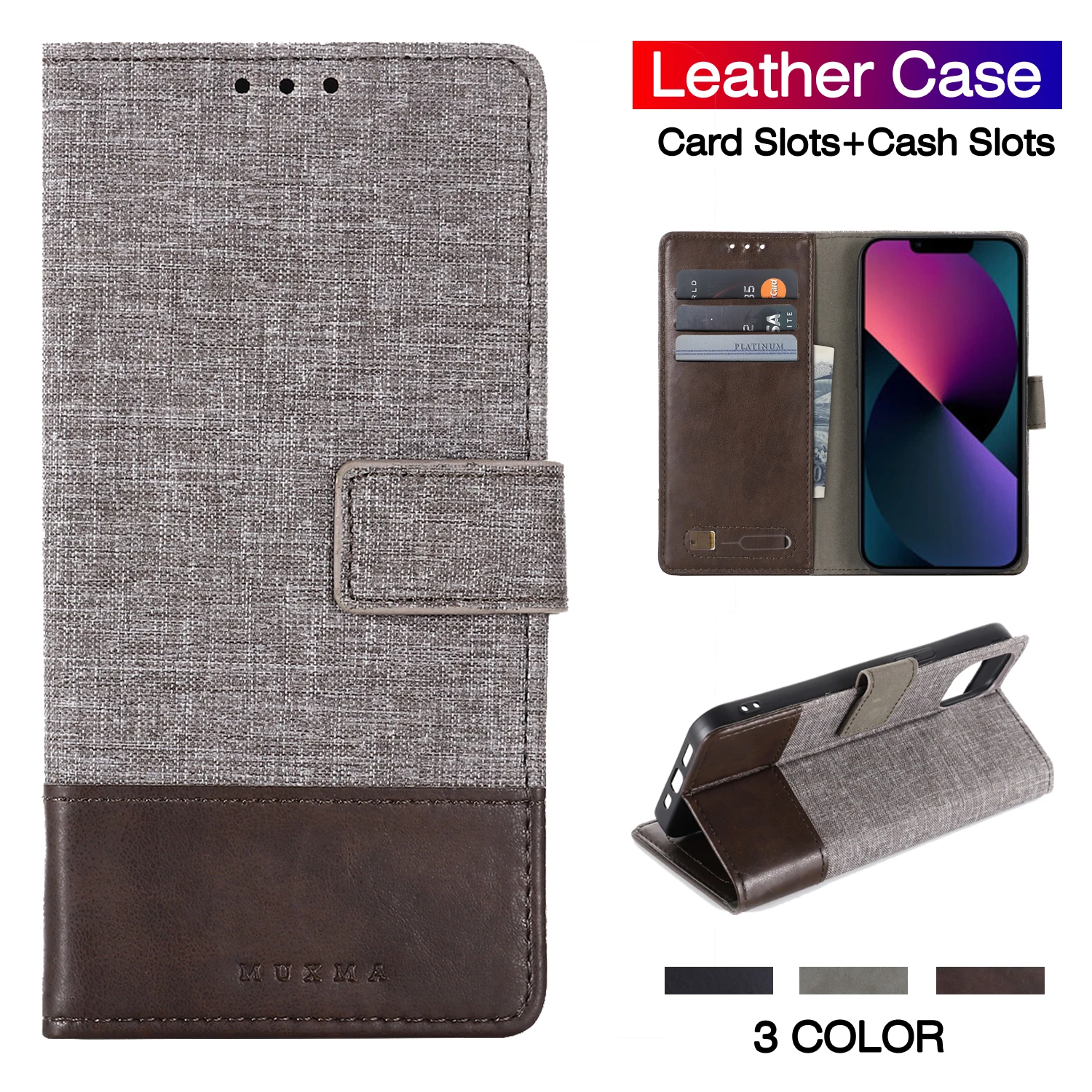 

iPhone 13 Pro Max Case Leather Flip Cover For Apple 12 Mini 11 XS XR SE2020 7 8Plus 6G 5G 6P Card Slots Holder Bag Stand Wallet