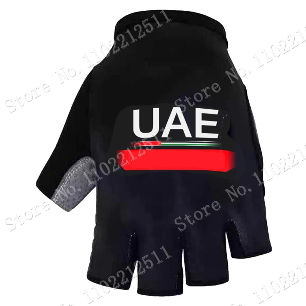 

UAE Team 2023 Cycling Gloves Black Bicycle Half Finger Glove One Pair Size M-XL Gant Cyclisme