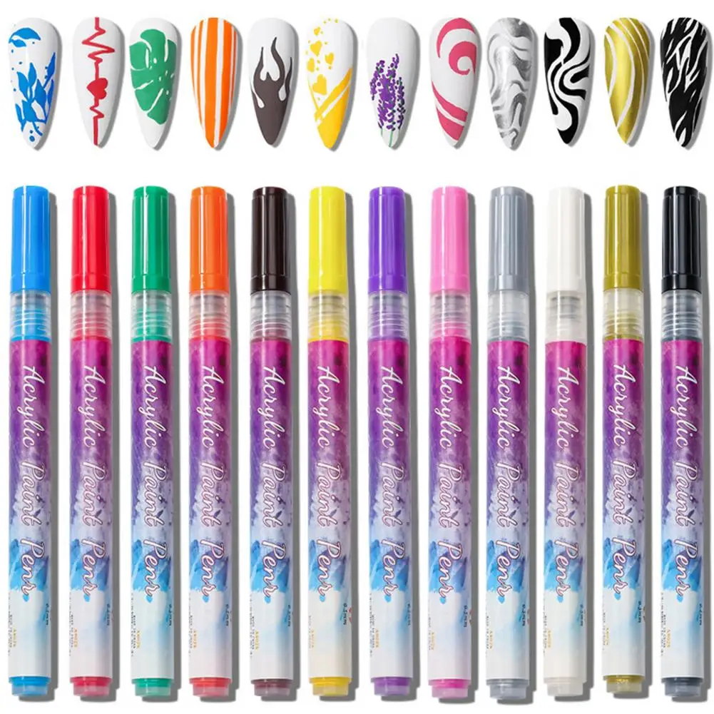 

Non-Irritating Carry Easily Decorative DIY 3D Abstract Lines Nail Art Painting Pen Nail Drawing Pen for Nail Salon