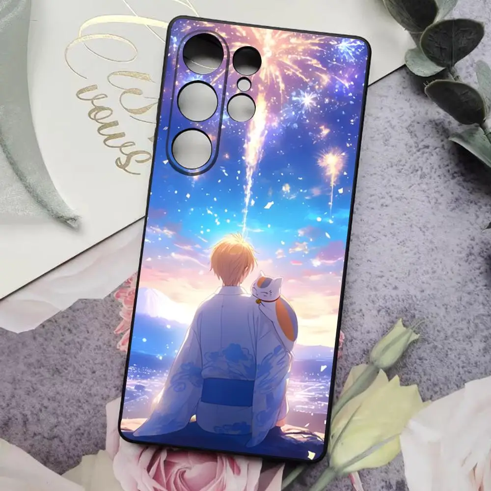 Фото Чехол для телефона Natsume Yuujinchou Cat для Samsung S25 Ultra S24 S23 S22 S21 S20 Plus Fe Galaxy A54 A53 A34 A25 A16 A14 Cover №4