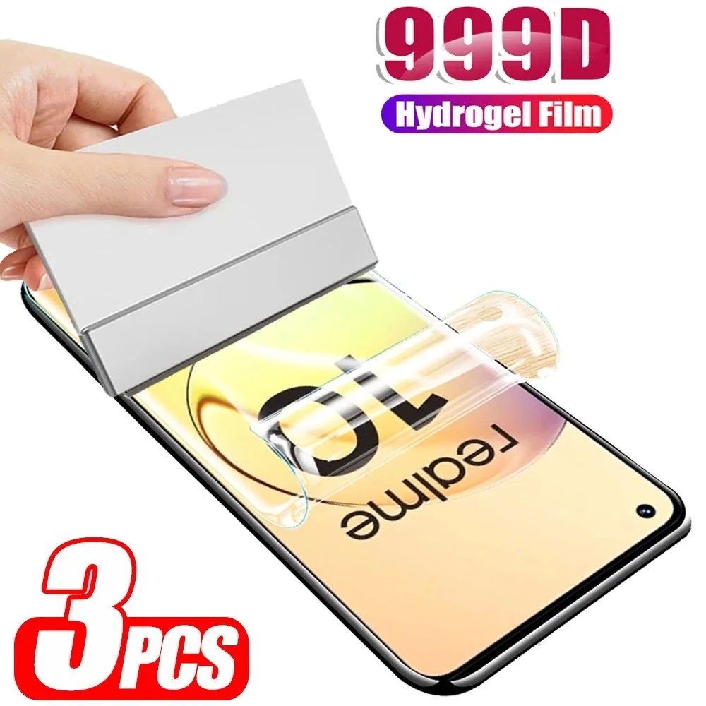 

3PCS For Realme 10 9 Pro Plus Hydrogel Film For Realme Q3S Q5 Screen Protectors Film For Realme 8i 9i 6 7 8 9 Pro Not Glass