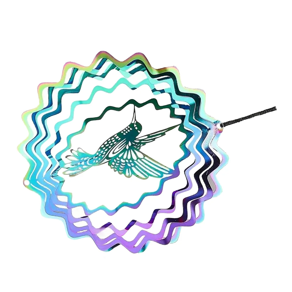 Радужный вращающийся колокольчик декор в виде колибри украшение блесны для